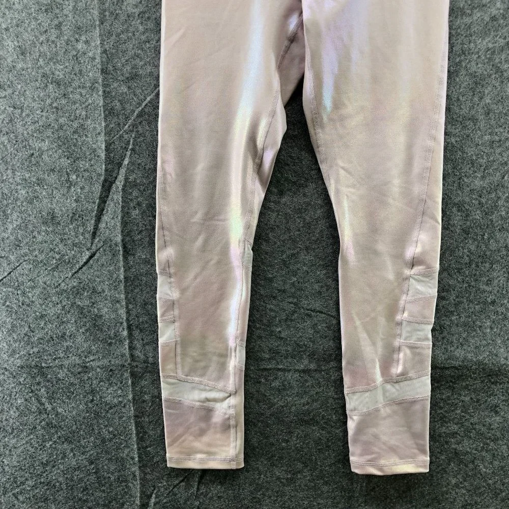 Old Navy Active Girls Size L (10-12)‎ BUNDLE Metallic Pink Leggings T Shirt 2 Pc